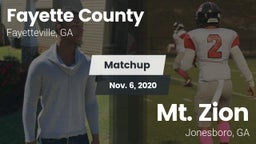 Matchup: Fayette County  vs. Mt. Zion  2020