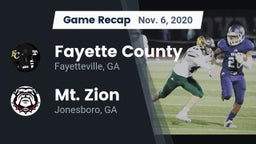 Recap: Fayette County  vs. Mt. Zion  2020