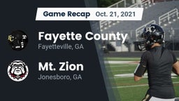 Recap: Fayette County  vs. Mt. Zion  2021