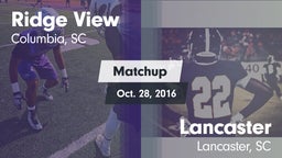 Matchup: Ridge View High vs. Lancaster  2016
