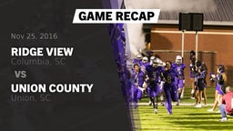 Recap: Ridge View  vs. Union County  2016