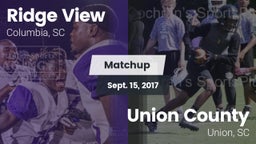 Matchup: Ridge View High vs. Union County  2017