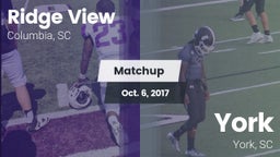 Matchup: Ridge View High vs. York  2017