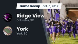 Recap: Ridge View  vs. York  2017