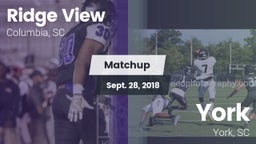 Matchup: Ridge View High vs. York  2018