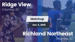 Matchup: Ridge View High vs. Richland Northeast  2018