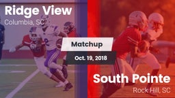 Matchup: Ridge View High vs. South Pointe  2018