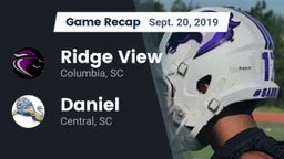 Recap: Ridge View  vs. Daniel  2019