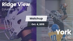 Matchup: Ridge View High vs. York  2019