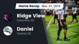 Recap: Ridge View  vs. Daniel  2019