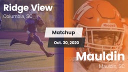 Matchup: Ridge View High vs. Mauldin  2020