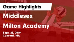 Middlesex  vs Milton Academy  Game Highlights - Sept. 28, 2019