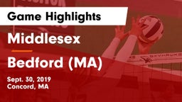 Middlesex  vs Bedford (MA)  Game Highlights - Sept. 30, 2019
