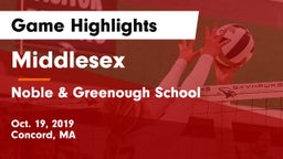 Middlesex  vs Noble & Greenough School Game Highlights - Oct. 19, 2019