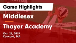Middlesex  vs Thayer Academy  Game Highlights - Oct. 26, 2019