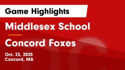 Middlesex School vs Concord Foxes Game Highlights - Oct. 23, 2020