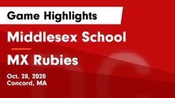 Middlesex School vs MX Rubies Game Highlights - Oct. 28, 2020