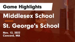 Middlesex School vs St. George's School Game Highlights - Nov. 12, 2022