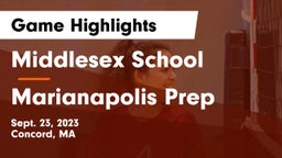 Middlesex School vs Marianapolis Prep Game Highlights - Sept. 23, 2023