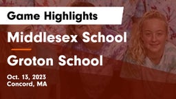 Middlesex School vs Groton School  Game Highlights - Oct. 13, 2023