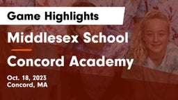 Middlesex School vs Concord Academy Game Highlights - Oct. 18, 2023