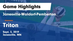 Janesville-Waldorf-Pemberton  vs Triton  Game Highlights - Sept. 3, 2019