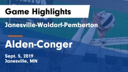 Janesville-Waldorf-Pemberton  vs Alden-Conger  Game Highlights - Sept. 5, 2019