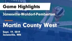 Janesville-Waldorf-Pemberton  vs Martin County West  Game Highlights - Sept. 19, 2019
