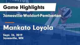 Janesville-Waldorf-Pemberton  vs Mankato Loyola Game Highlights - Sept. 26, 2019