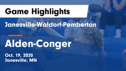 Janesville-Waldorf-Pemberton  vs Alden-Conger  Game Highlights - Oct. 19, 2020
