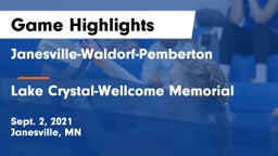 Janesville-Waldorf-Pemberton  vs Lake Crystal-Wellcome Memorial  Game Highlights - Sept. 2, 2021