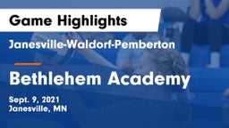 Janesville-Waldorf-Pemberton  vs Bethlehem Academy  Game Highlights - Sept. 9, 2021