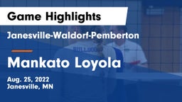 Janesville-Waldorf-Pemberton  vs Mankato Loyola Game Highlights - Aug. 25, 2022