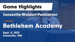 Janesville-Waldorf-Pemberton  vs Bethlehem Academy  Game Highlights - Sept. 8, 2022