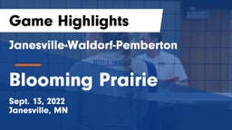 Janesville-Waldorf-Pemberton  vs Blooming Prairie  Game Highlights - Sept. 13, 2022