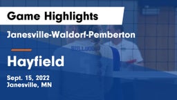 Janesville-Waldorf-Pemberton  vs Hayfield  Game Highlights - Sept. 15, 2022