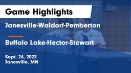 Janesville-Waldorf-Pemberton  vs Buffalo Lake-Hector-Stewart  Game Highlights - Sept. 24, 2022