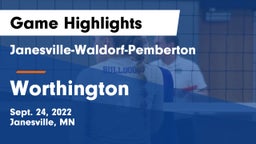 Janesville-Waldorf-Pemberton  vs Worthington  Game Highlights - Sept. 24, 2022