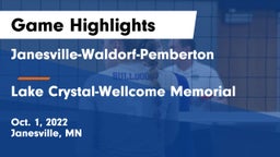 Janesville-Waldorf-Pemberton  vs Lake Crystal-Wellcome Memorial  Game Highlights - Oct. 1, 2022