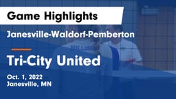 Janesville-Waldorf-Pemberton  vs Tri-City United  Game Highlights - Oct. 1, 2022