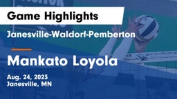 Janesville-Waldorf-Pemberton  vs Mankato Loyola  Game Highlights - Aug. 24, 2023
