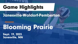 Janesville-Waldorf-Pemberton  vs Blooming Prairie  Game Highlights - Sept. 19, 2023