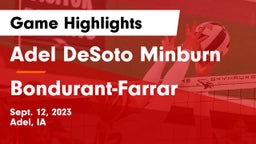 Adel DeSoto Minburn vs Bondurant-Farrar  Game Highlights - Sept. 12, 2023