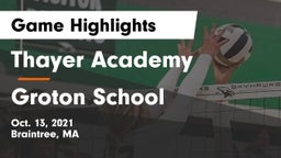 Thayer Academy  vs Groton School  Game Highlights - Oct. 13, 2021