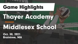 Thayer Academy  vs Middlesex School Game Highlights - Oct. 30, 2021