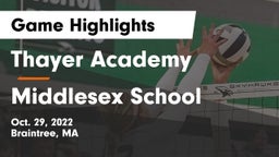 Thayer Academy  vs Middlesex School Game Highlights - Oct. 29, 2022