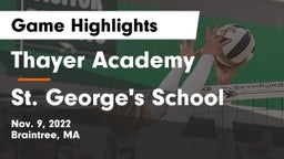 Thayer Academy  vs St. George's School Game Highlights - Nov. 9, 2022
