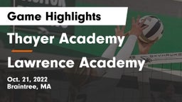 Thayer Academy  vs Lawrence Academy Game Highlights - Oct. 21, 2022