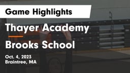 Thayer Academy  vs Brooks School Game Highlights - Oct. 4, 2023