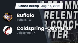 Recap: Buffalo  vs. Coldspring-Oakhurst  2019